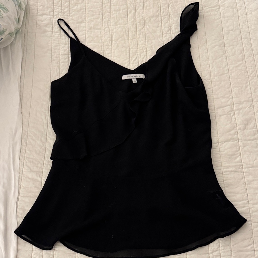 Naked Zebra Elegant Black Going Out Top